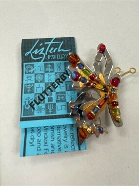 Handcrafted Liztech Butterfly “Flutterby” Brooch / Pin
